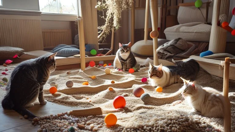 Como usar arena de areia para entreter e estimular gatos em casa